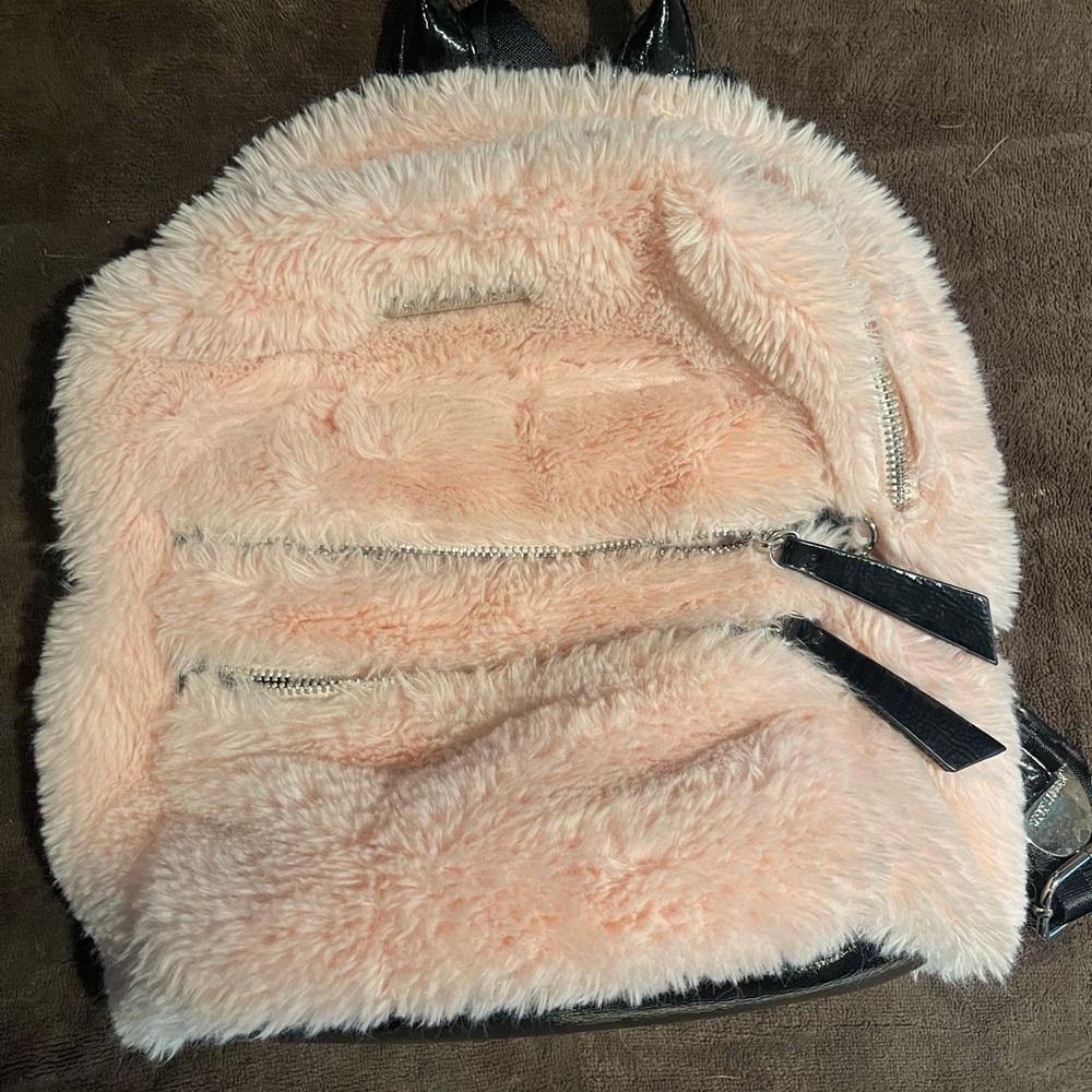 Steve Madden furry backpack- pink
